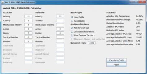 axis and allies odds calculator|AACalc .